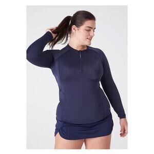 Lane Bryant LIVI Navy Blue Long Sleeve UPF 50+ Rashguard Sz.18W NWT
